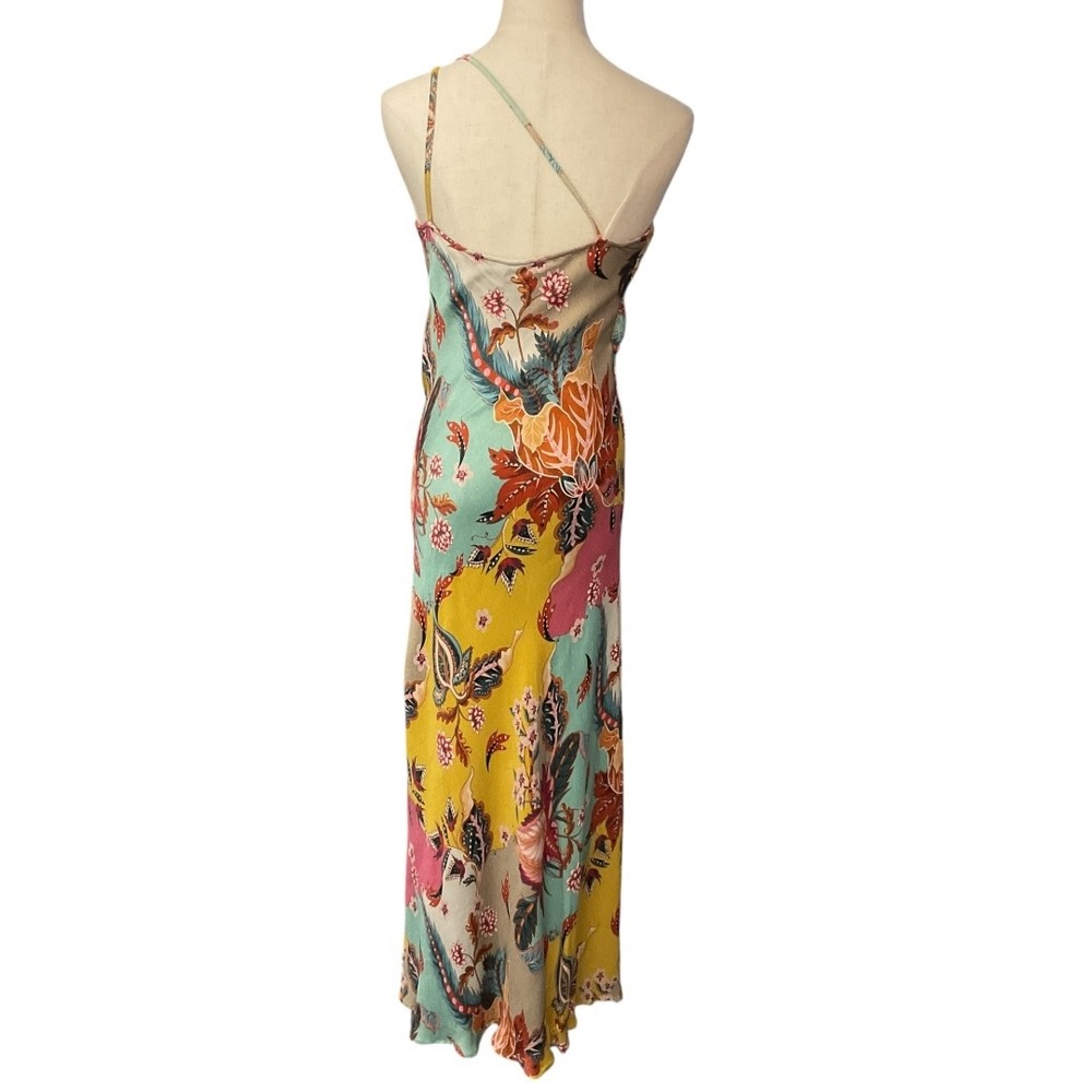 Anthropologie Bl-nk One-Shoulder Slip Dress Size 8 Floral Cocktail‎ Party - Picture 7 of 9